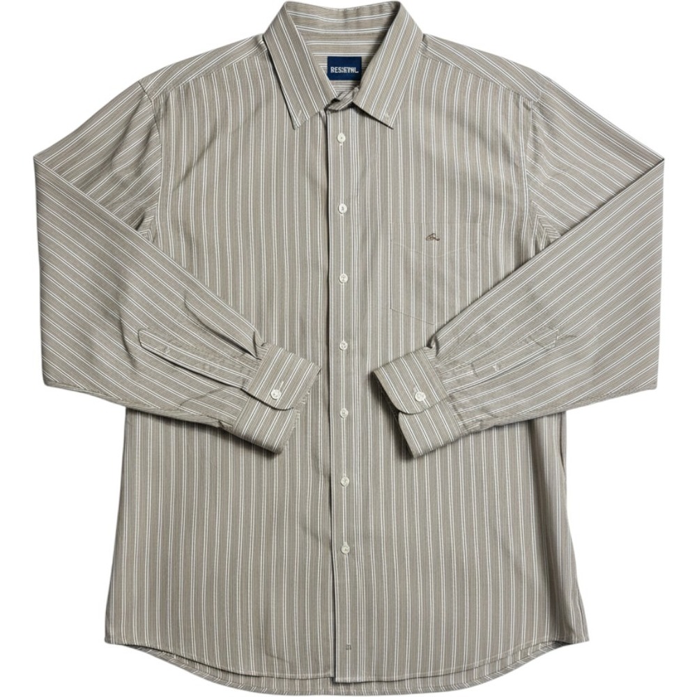 Resistol Button Down Mens 3XL Tan Striped Western Long Sleeve Cotton Shirt